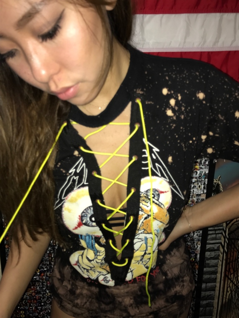 metallica lace up top